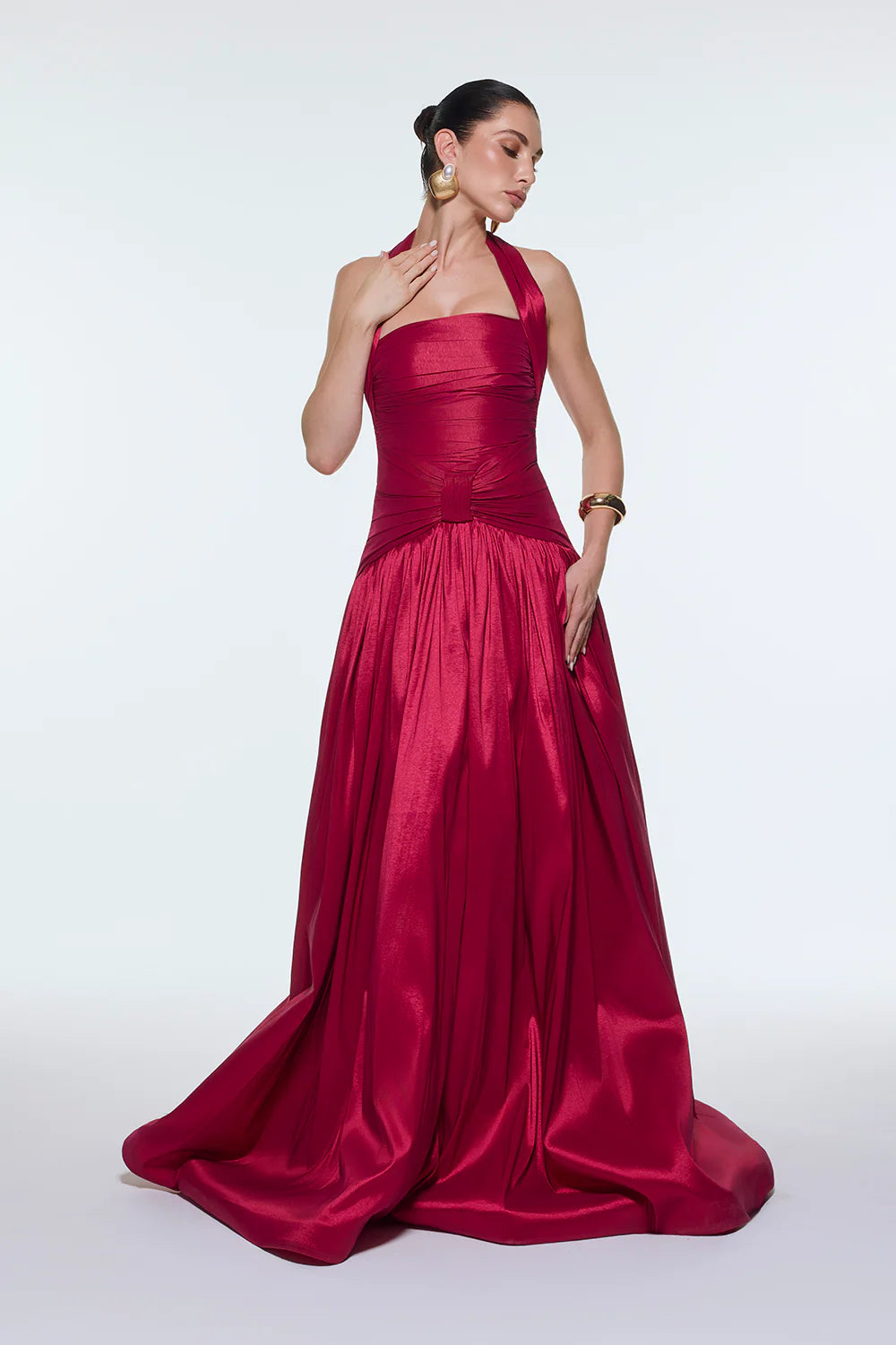 فستان فخم برتقالي سايز 40، فوشي 42