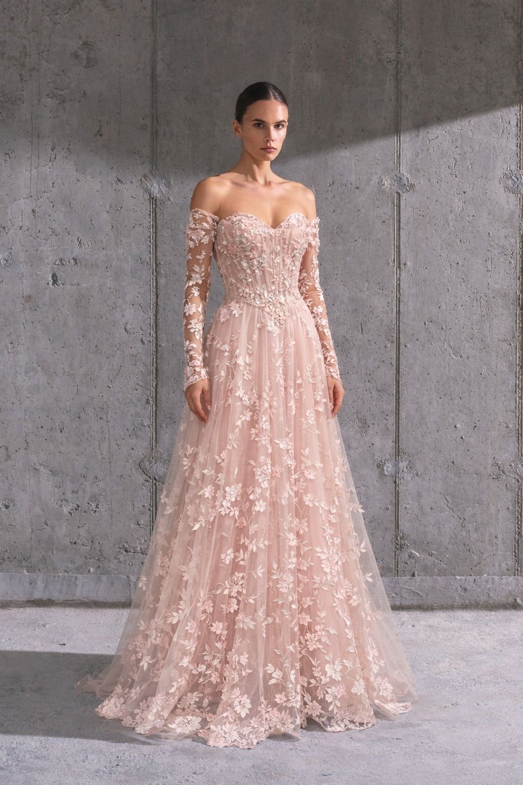 فستان وردي سايز 42