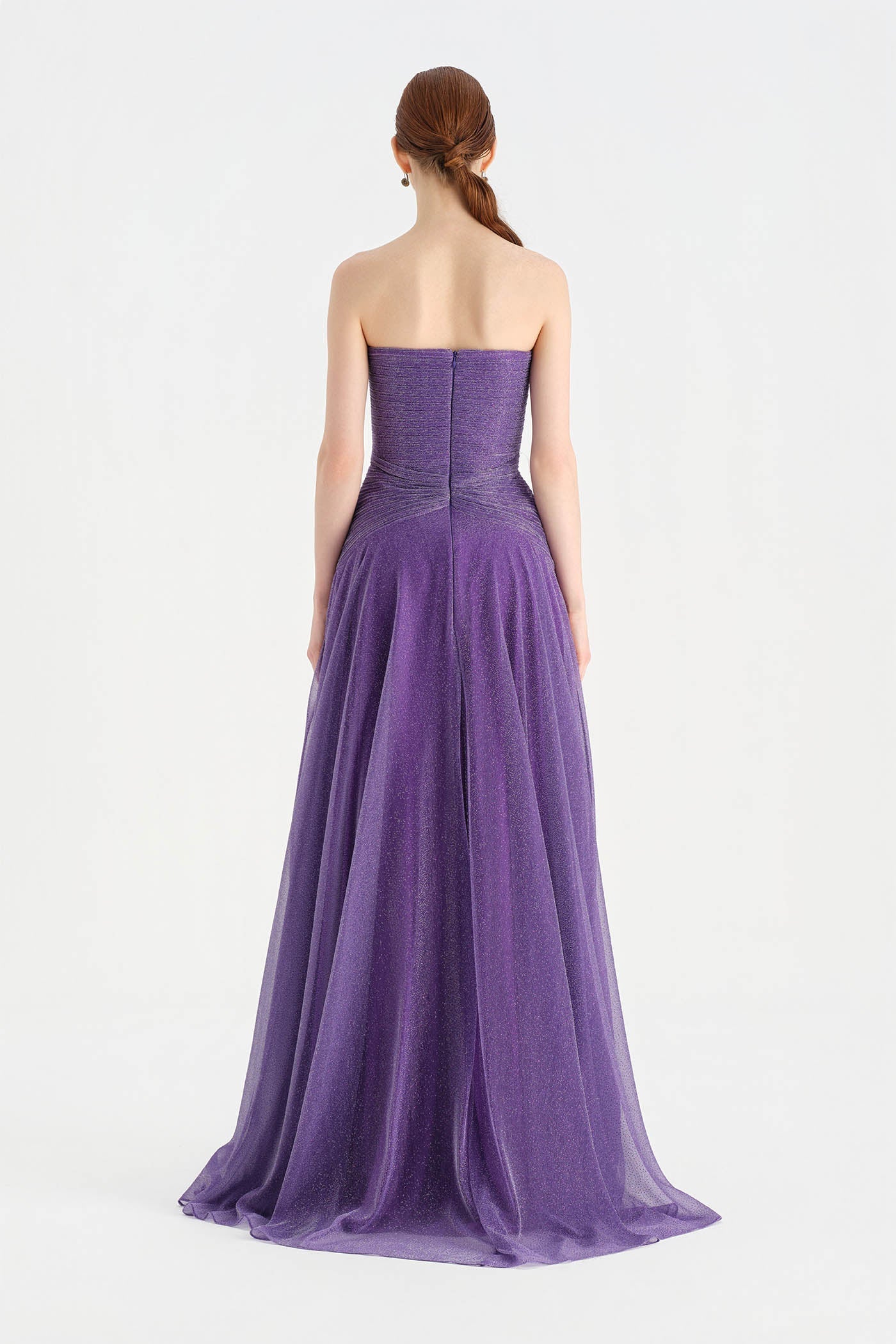 Glitter Strapless Long Evening Dress 9167C