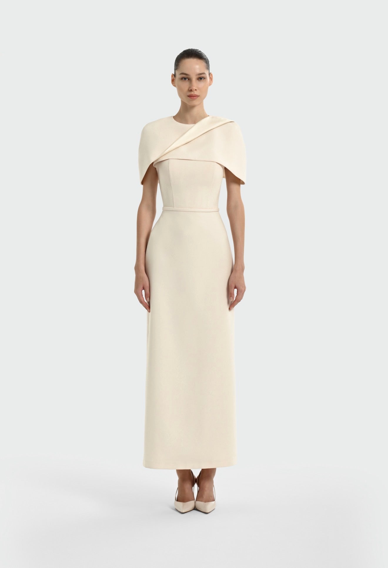 Elegant Evening Dress with Cape – Luxury Formal Dress 1390