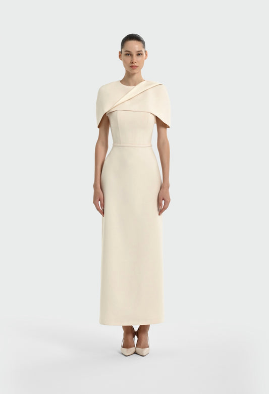 Elegant Evening Dress with Cape – Luxury Formal Dress 1390