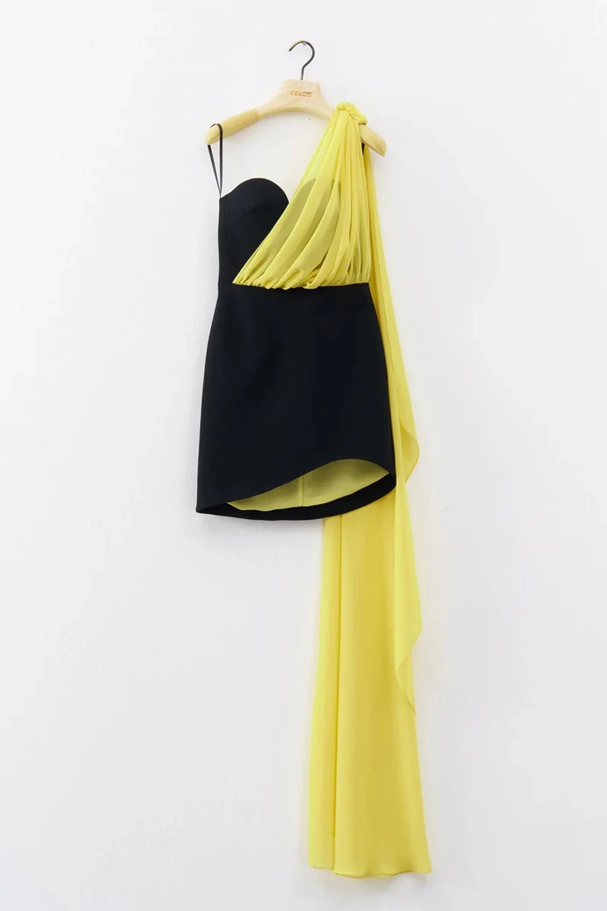 ŞALLI KALP YAKA MİNİ ABİYE ELBİSE