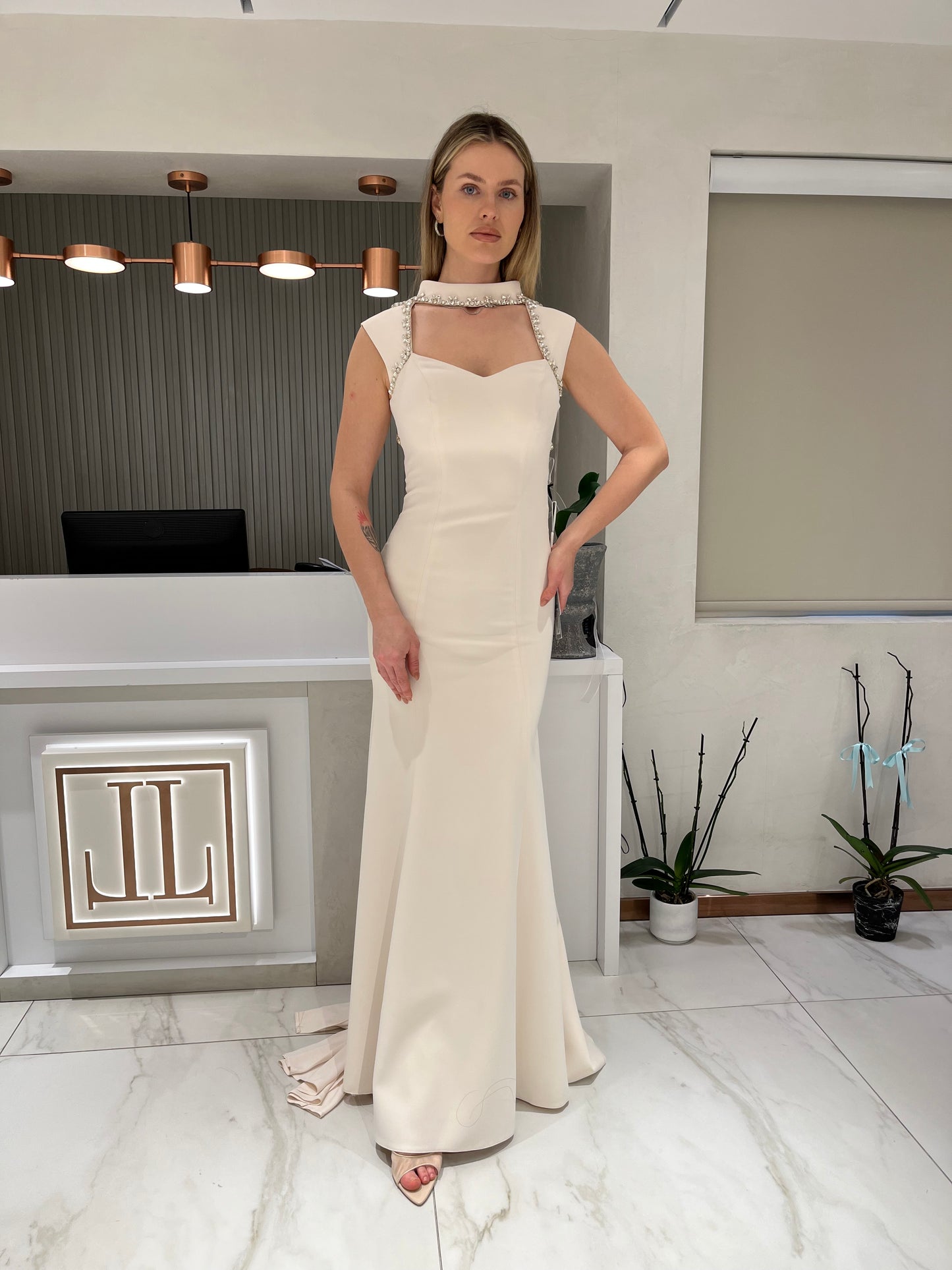 فستان كريب راقي 2692