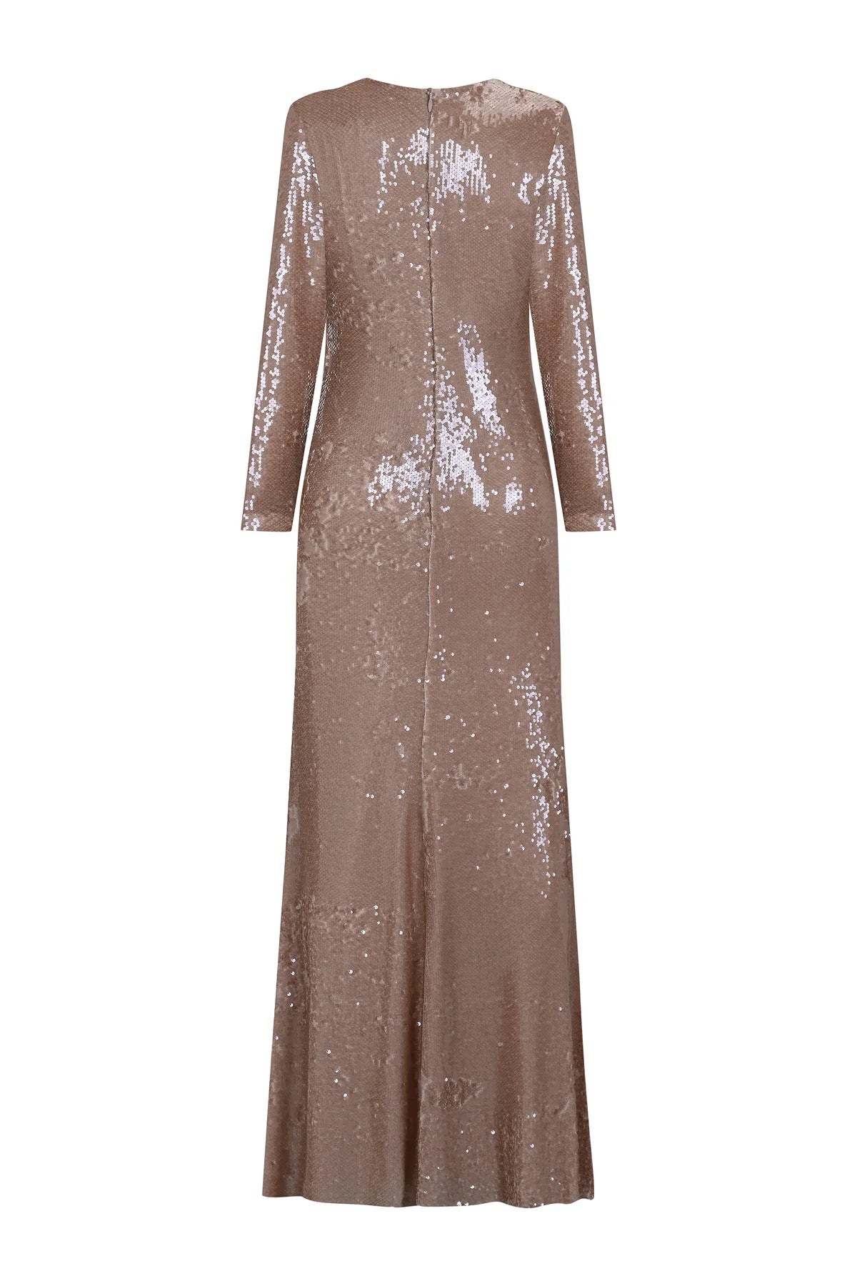 DRAPE DETAYLI PUL PAYETLİ ABİYE ELBİSE2253