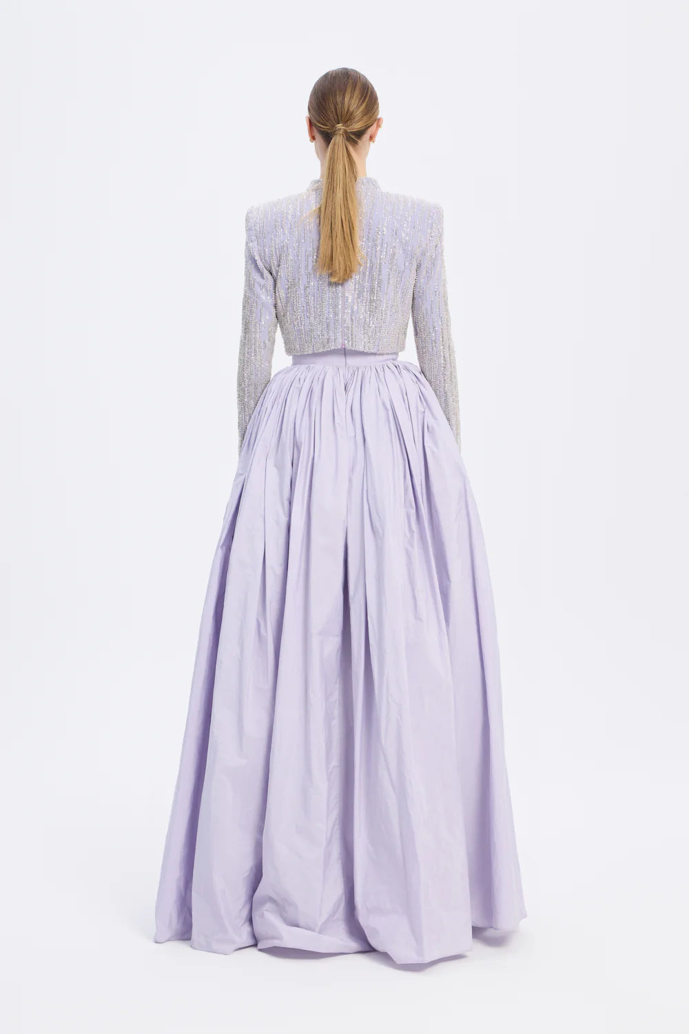 UZUN KOLLU TAŞLI CEKET & TAFTA ETEK TAKIM - 9064C