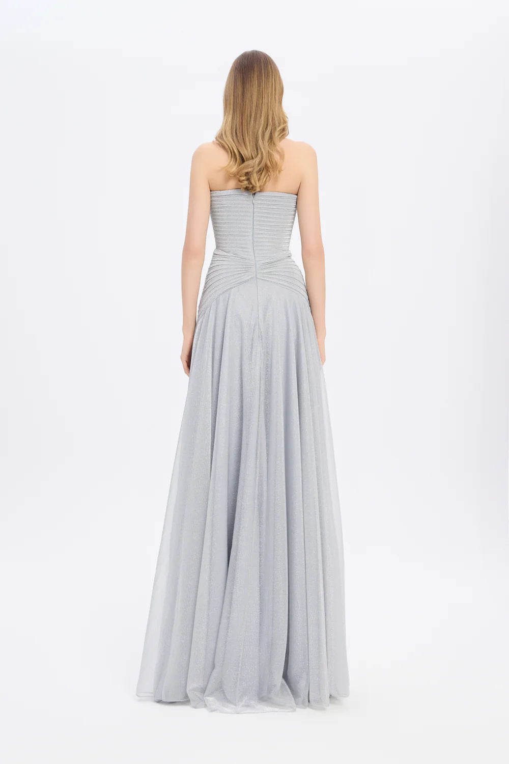 Glitter Strapless Long Evening Dress 9167C