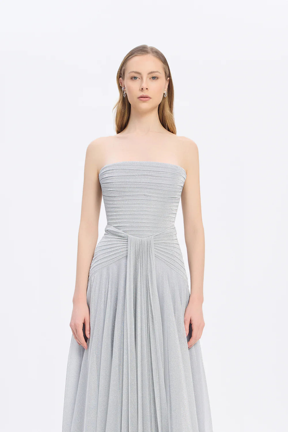 Glitter Strapless Long Evening Dress 9167C