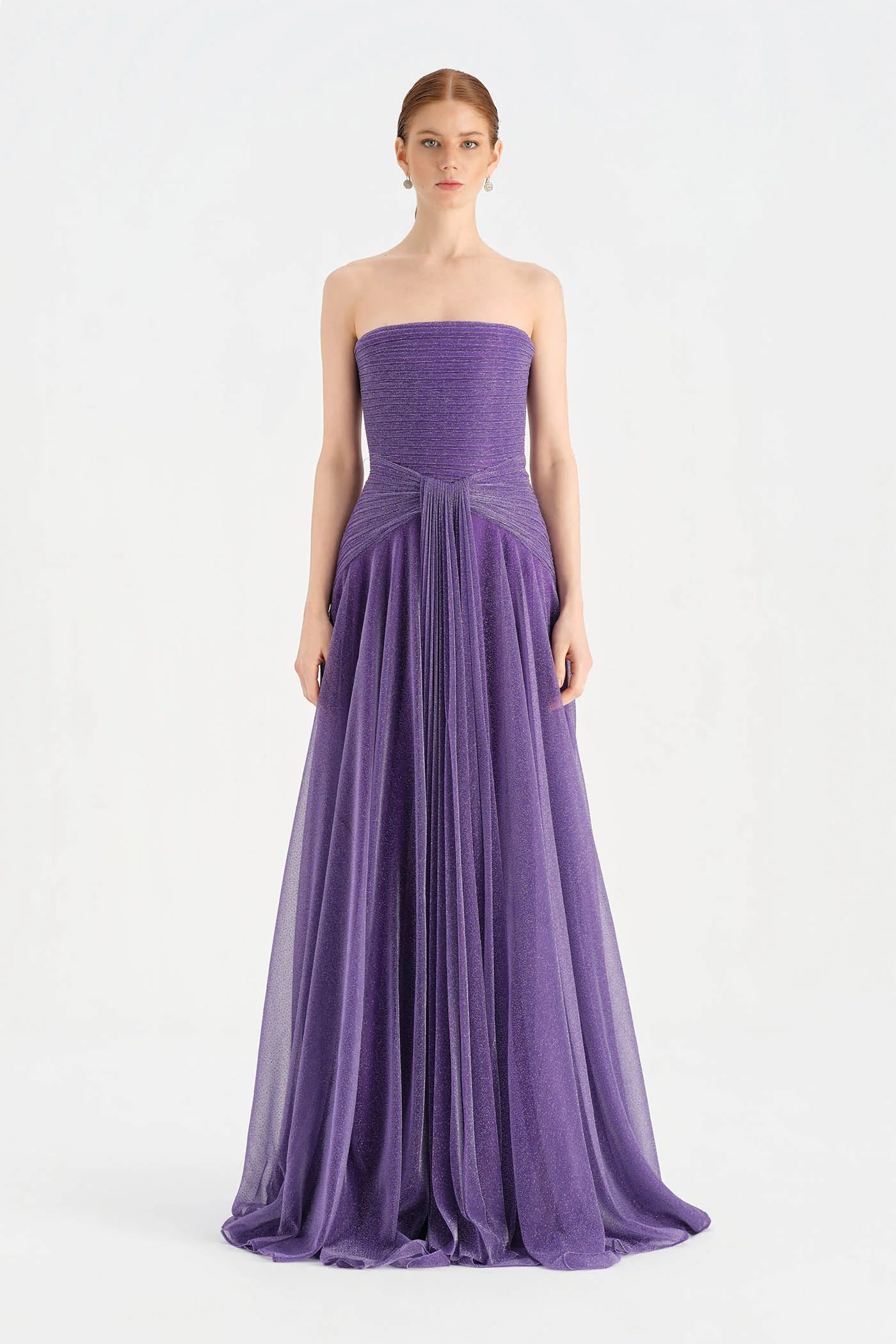 Glitter Strapless Long Evening Dress 9167C