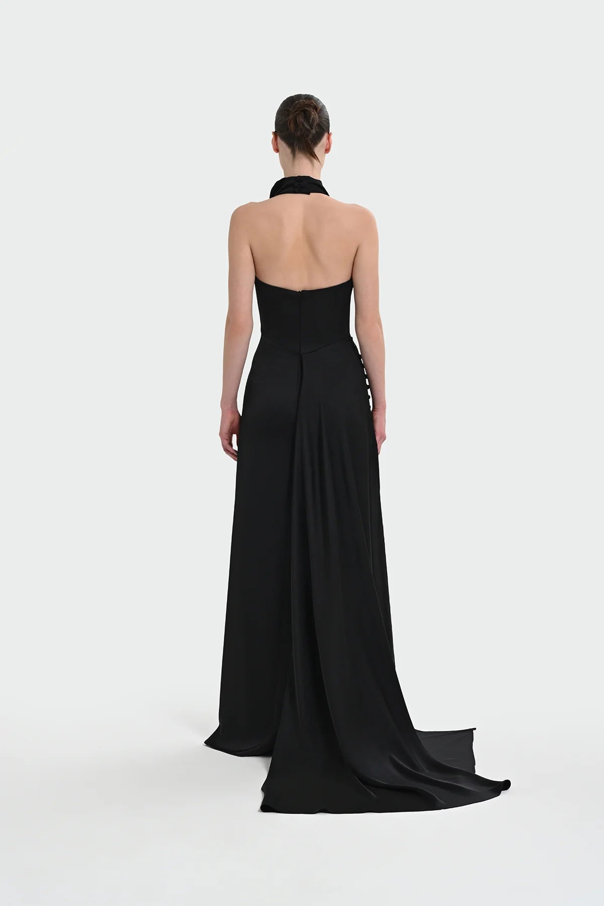 HALTER YAKA DEGAJE DETAYLI ABİYE ELBİSE 1364