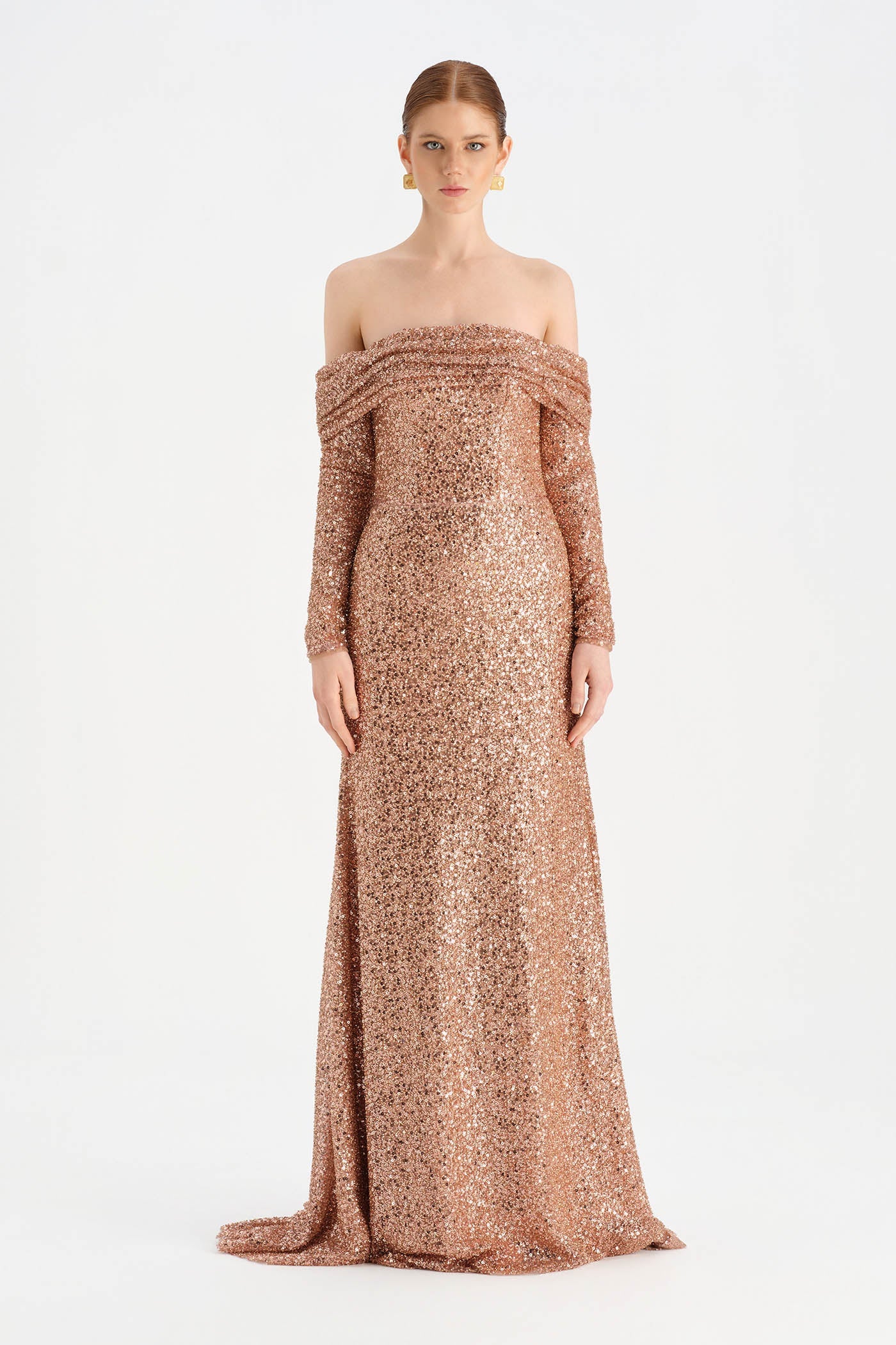 STRAPLEZ TAŞLI ABİYE ELBİSE - 26051C