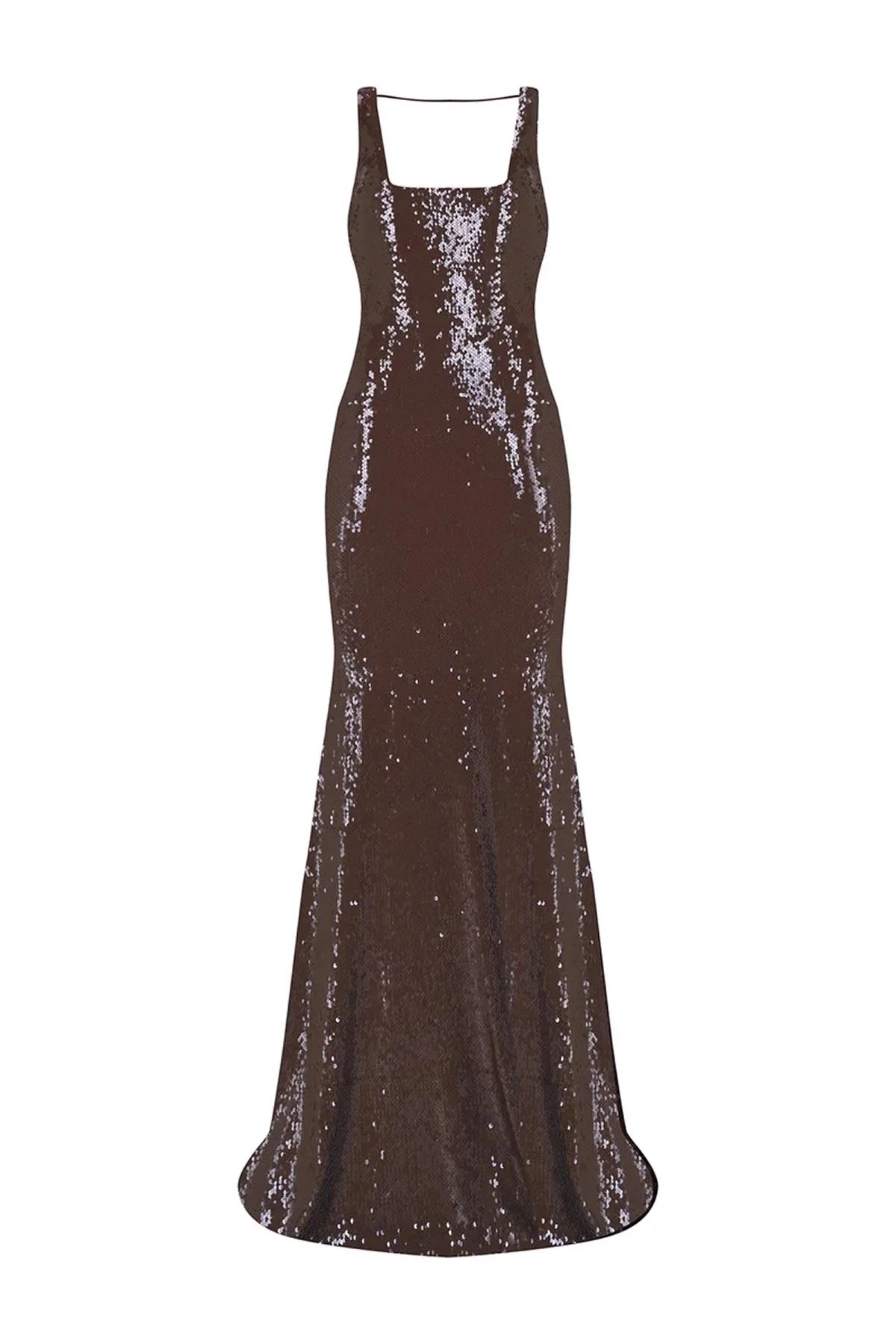 Pul Payet İşlemeli Askılı Abiye Elbise 2282