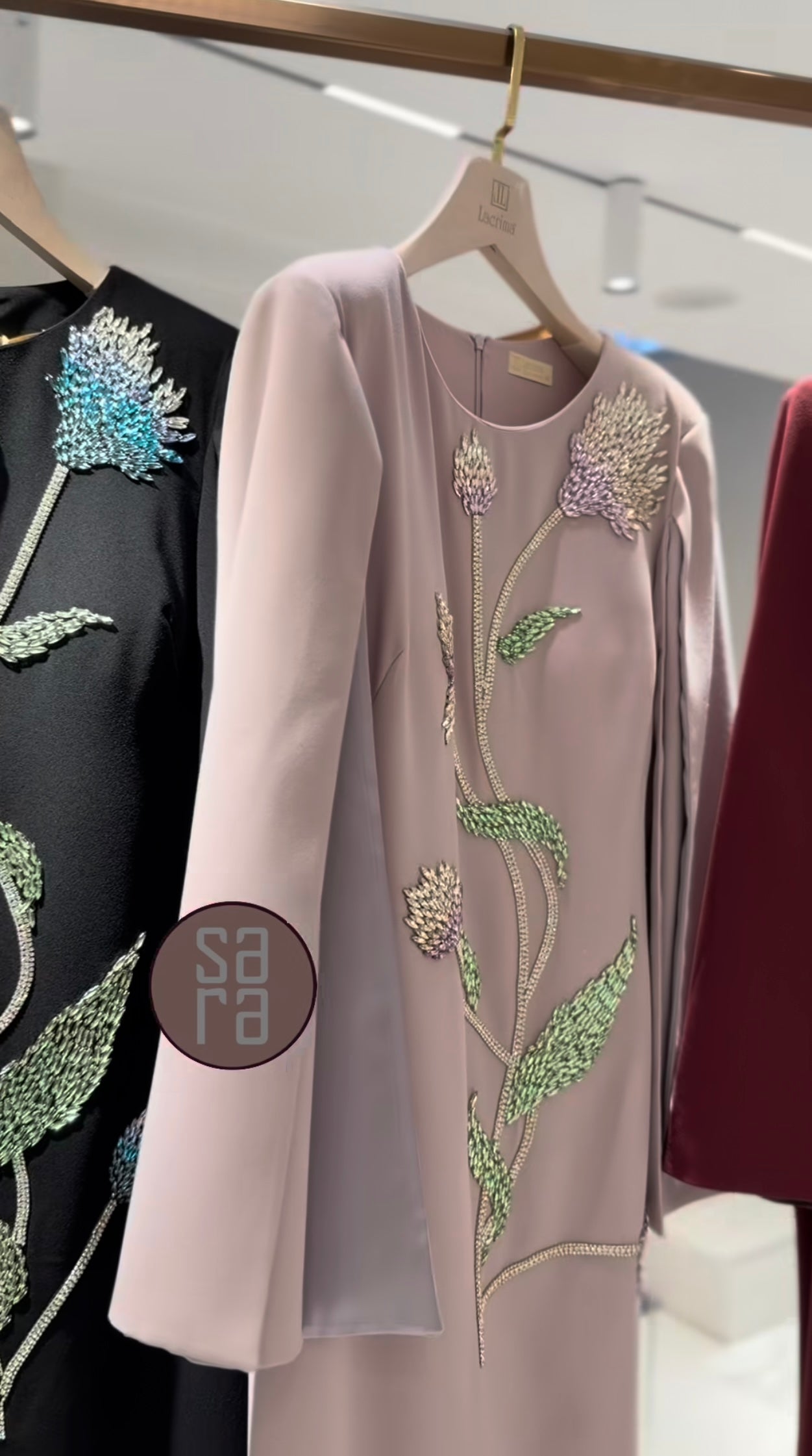 فستان وردي ساتر مقاس 48 و 50