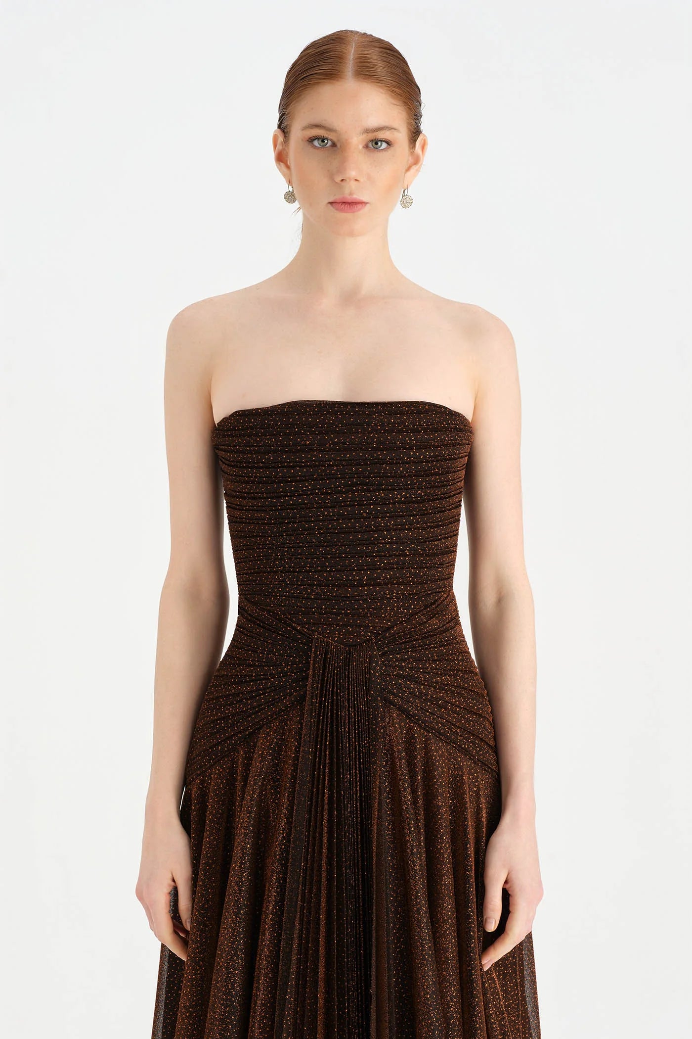 Glitter Strapless Long Evening Dress 9167C