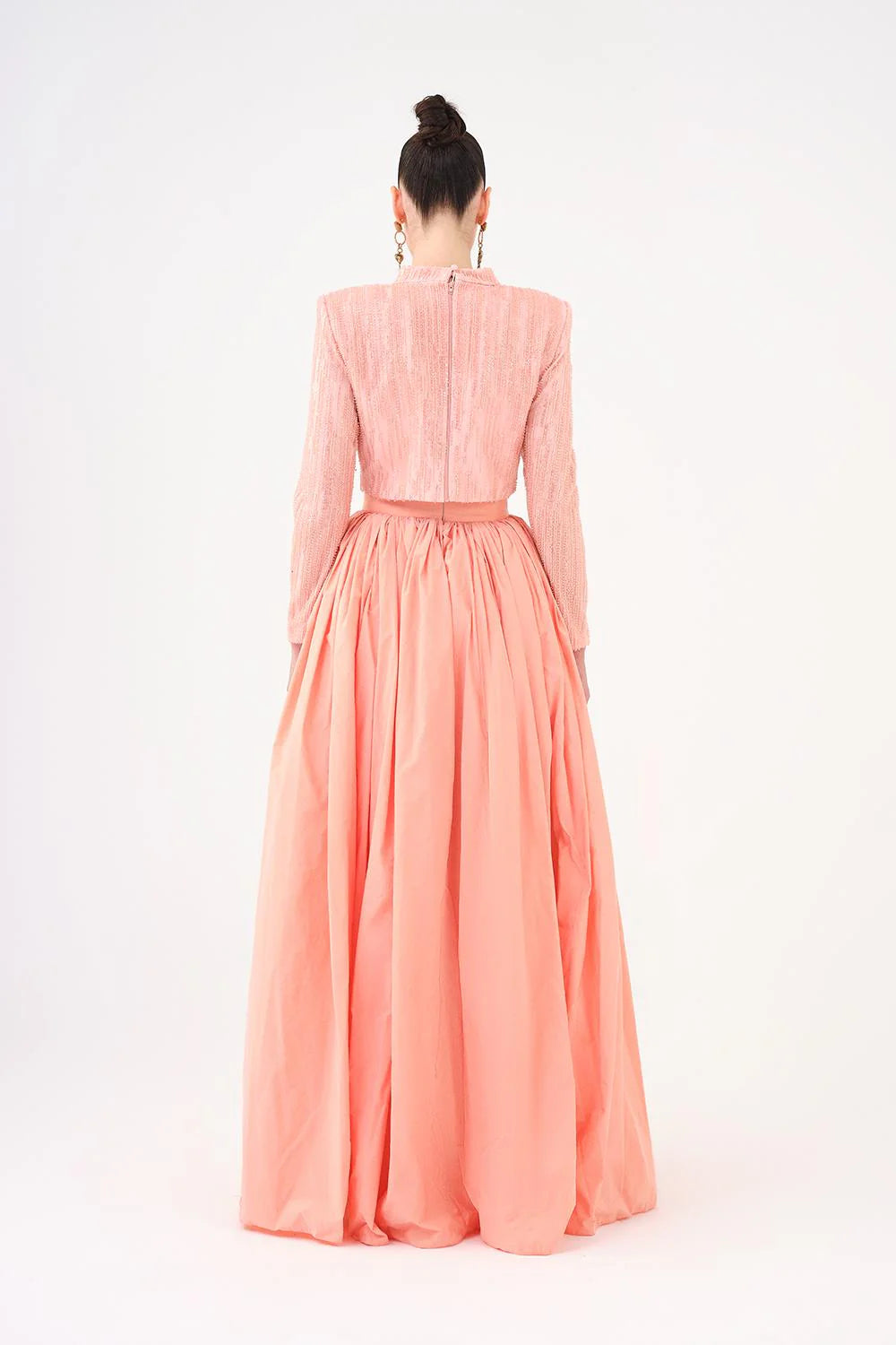 UZUN KOLLU TAŞLI CEKET & TAFTA ETEK TAKIM - 9064C