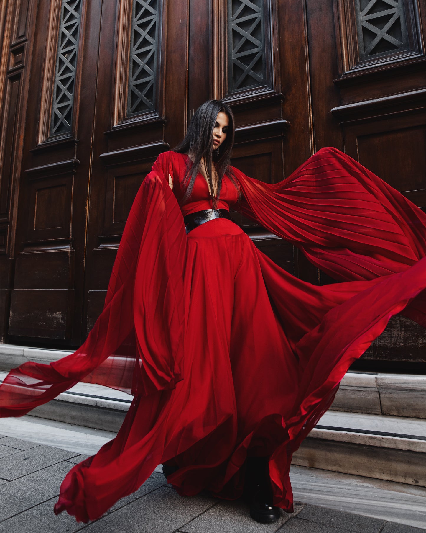 فستان احمر سايز 46-48