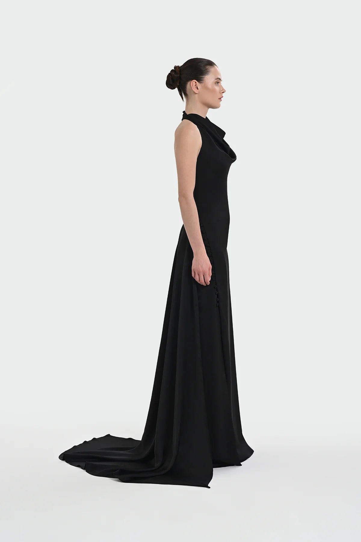 HALTER YAKA DEGAJE DETAYLI ABİYE ELBİSE 1364