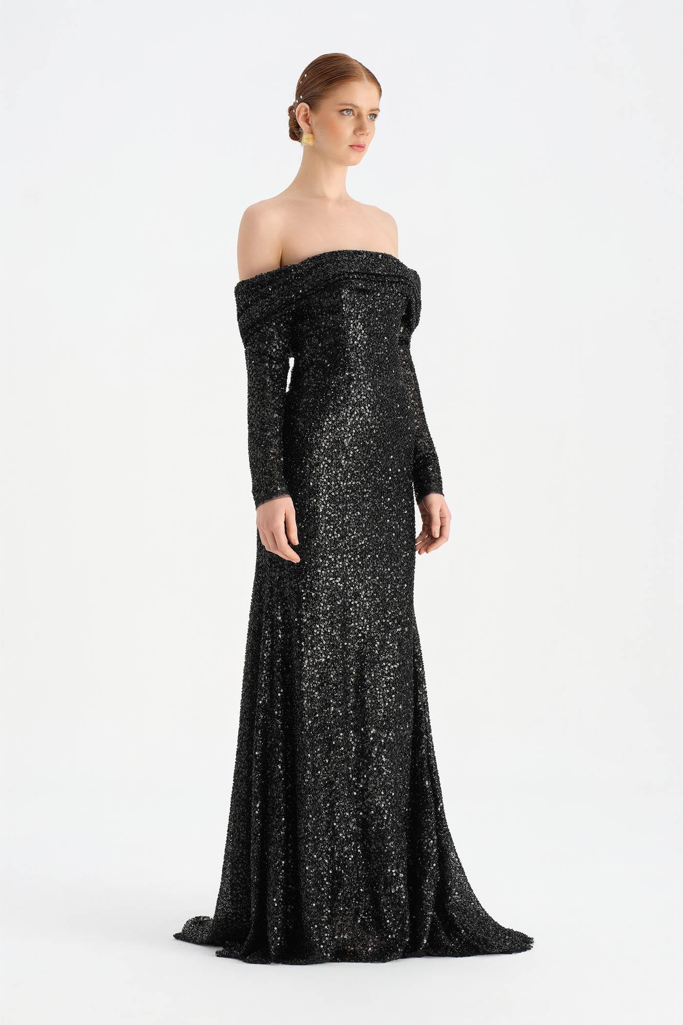 STRAPLEZ TAŞLI ABİYE ELBİSE - 26051C