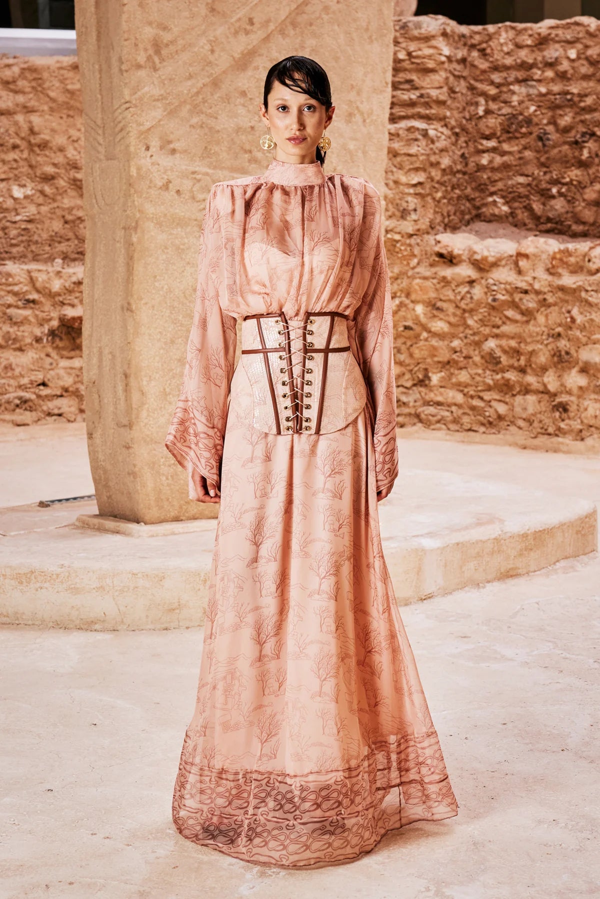 Bağlamalı Korse Detaylı Elbise