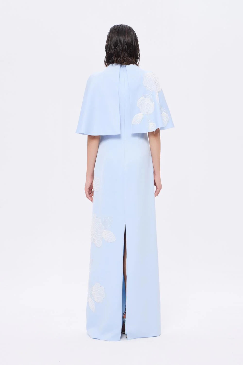 ÇİÇEK İŞLEME DETAYLI UZUN ABİYE ELBİSE - AP0024