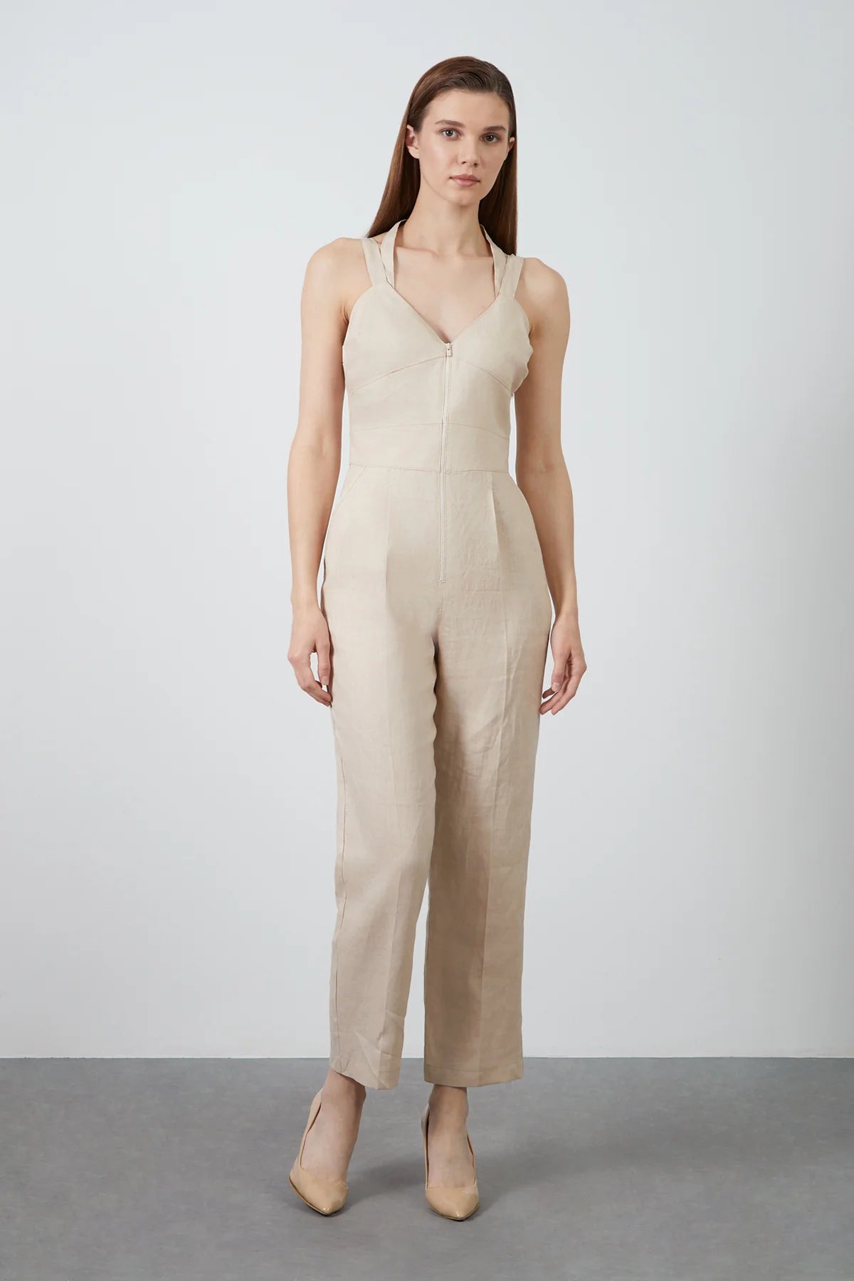 Çift Askılı V Yaka Tulum