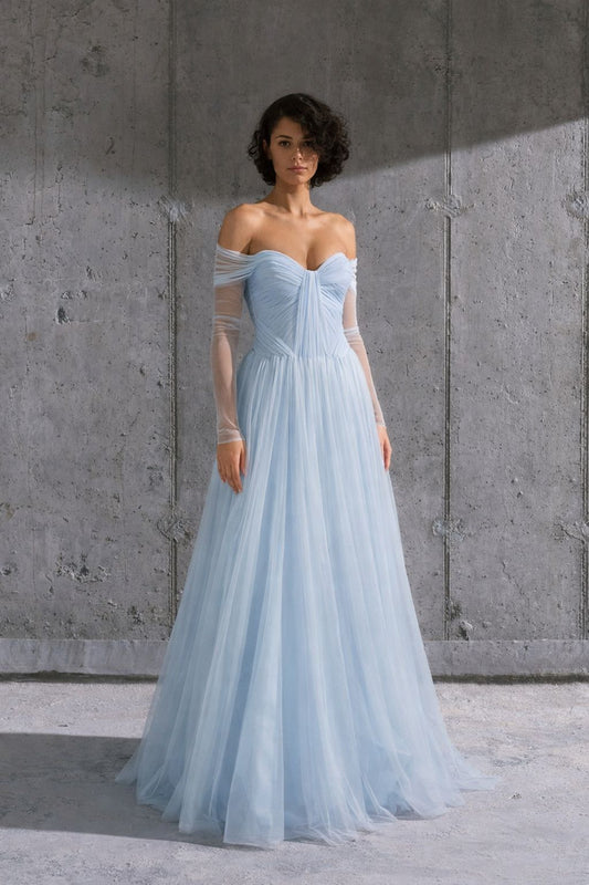 فستان تل سماوي سايز 40