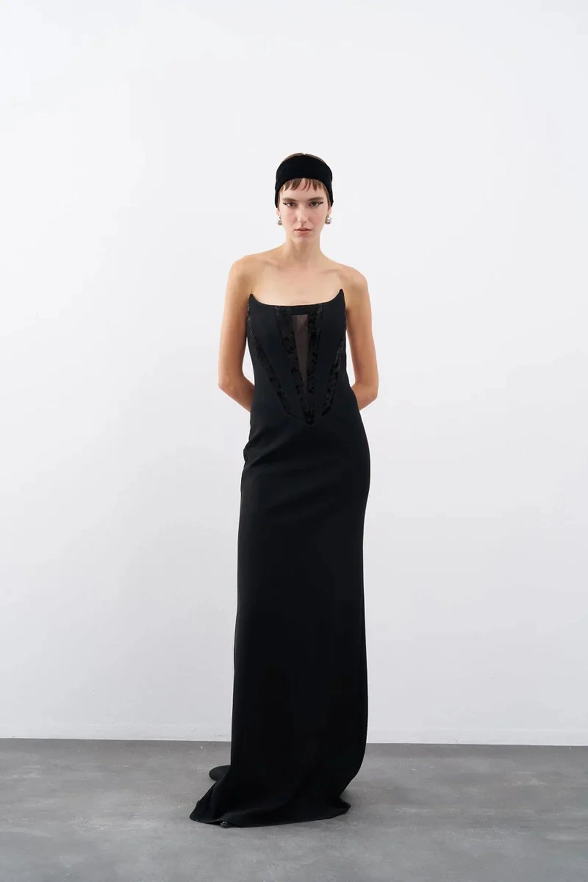 STRAPLEZ KORSAJLI UZUN ABİYE ELBİSE 2263