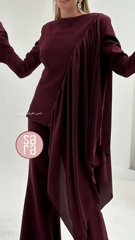 طقم برغندي سايز 38 ميديم