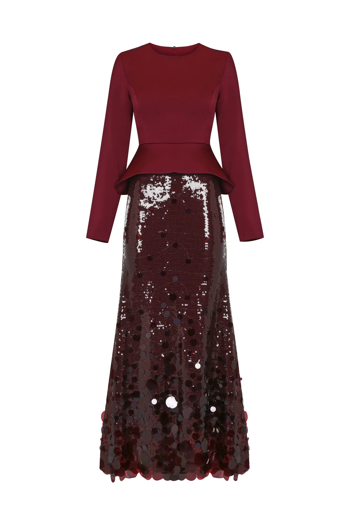 UZUN KOLLU PEPLUM BLUZ TAKIM 2102