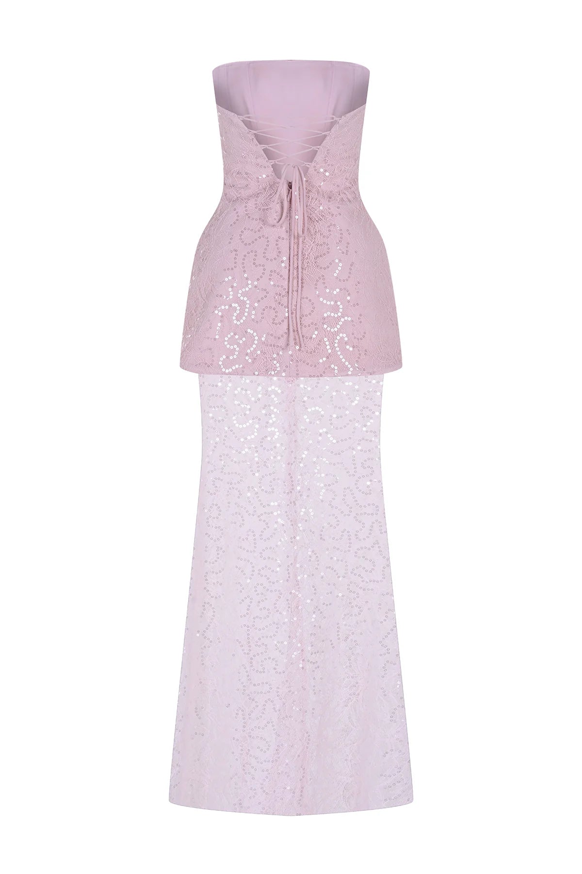 فستان دانتيل وردي مقاس40