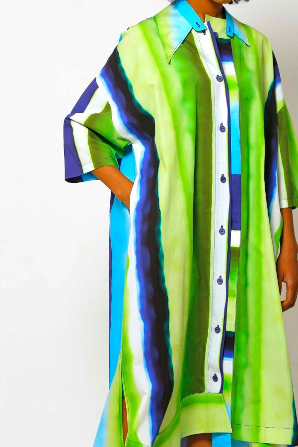 فستان قميص منقوش باتيك - منقوش