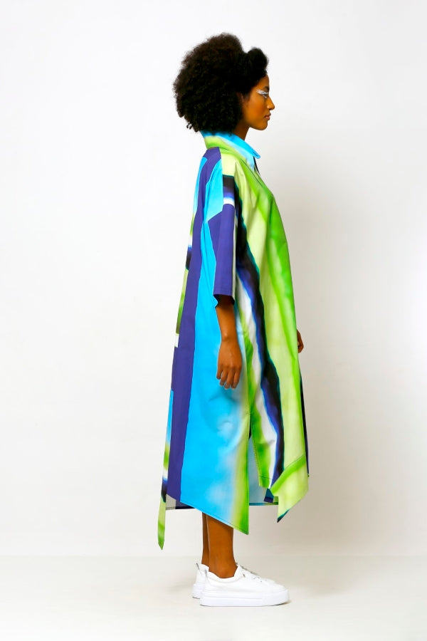 فستان قميص منقوش باتيك - منقوش